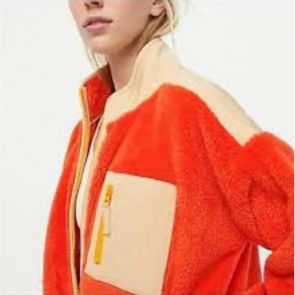 J Crew Sherpa zip up fleece Jacket